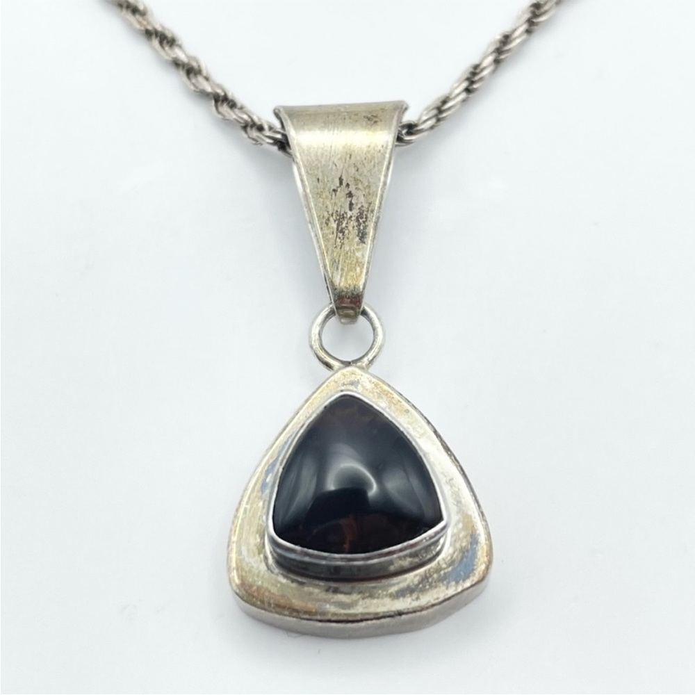 Vintage Paul Livingston Sterling Silver Pendant Necklace - Navajo Southwest